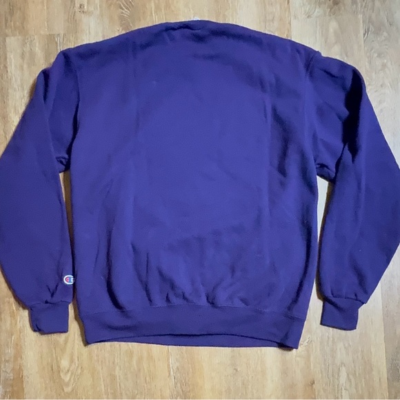 Champion Eco Fleece purple East Carolina cross stitch crew neck sweatshirt M - Picture 9 of 9